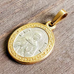 Нательная именная икона святая Галина  с позолотой кулон медальон с молитвой