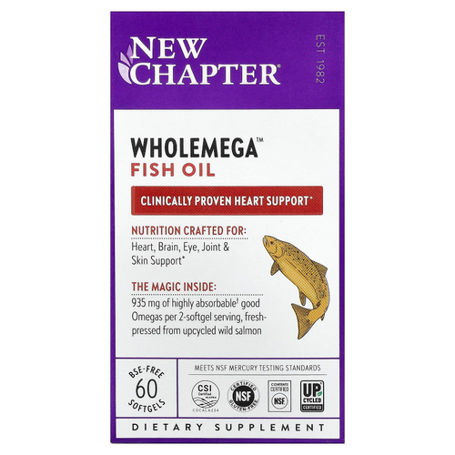 New Chapter, рыбий жир Wholemega™, 60 мягких таблеток