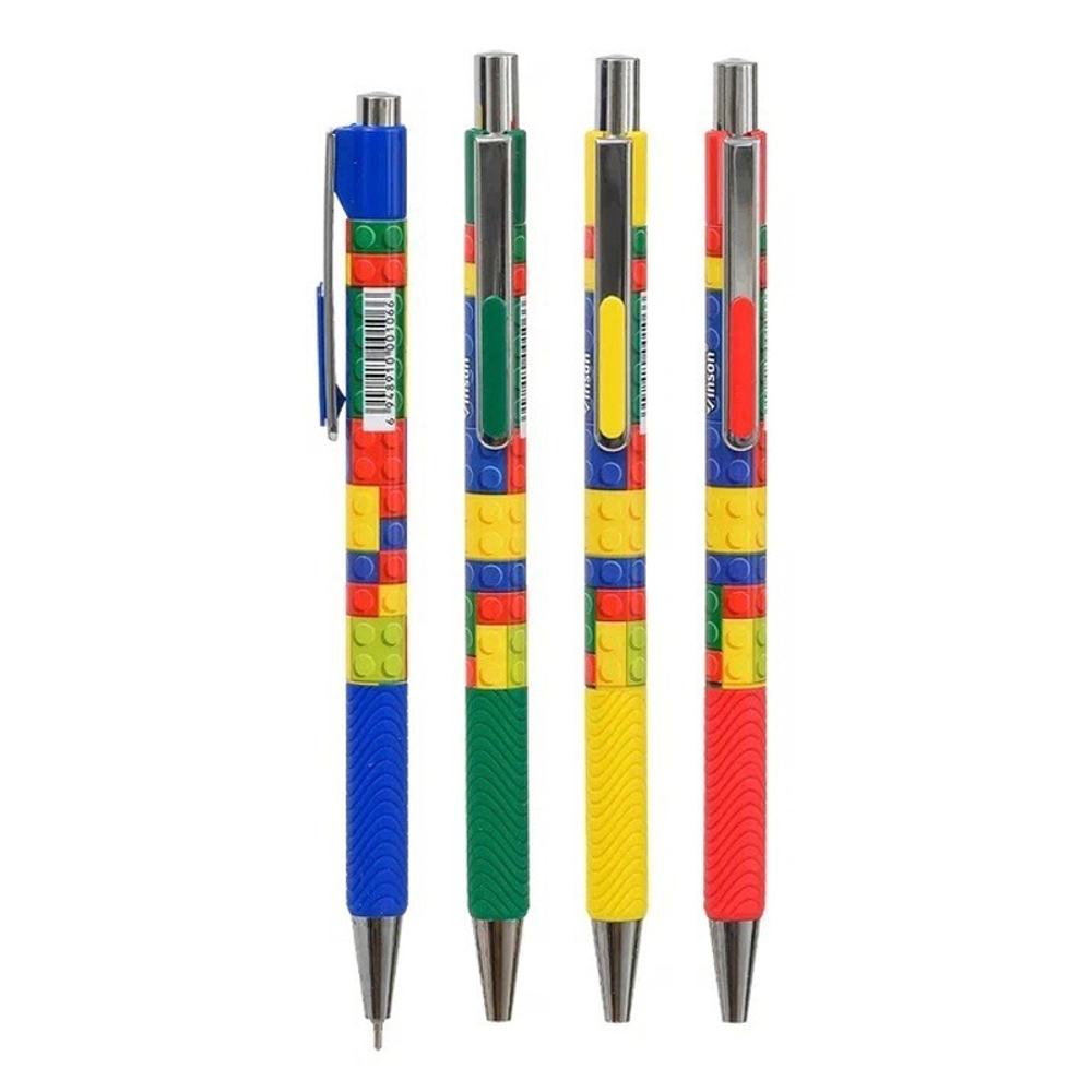 Ручка шариковая, автоматическая, Vinson, синие чернила, серия "Fashion", 24 шт