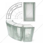 Стеклоблок Vitrablok Половинка Арктика Allbend 105x78x80 - Бесцветный