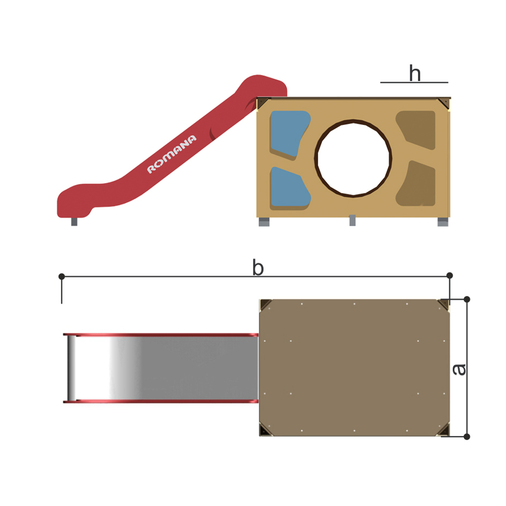 Детский игровой модуль с горкой Romana 115.19.00