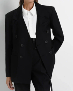 Двубортный жакет из костюмной ткани