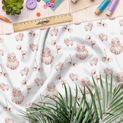 Ткань шифон милые овечки