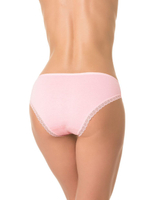 Хлопковые трусики-слипы с обработкой плоским кружевом (Размер: M) (Цвет: темно-синий)