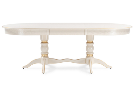 Стол деревянный Woodville Дейвер 160(220)х100 слоновая кость, золото