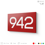 Номер на дверь 942, табличка на дверь для офиса, квартиры, кабинета, аудитории, склада, красная 120х70 мм, Айдентика Технолоджи