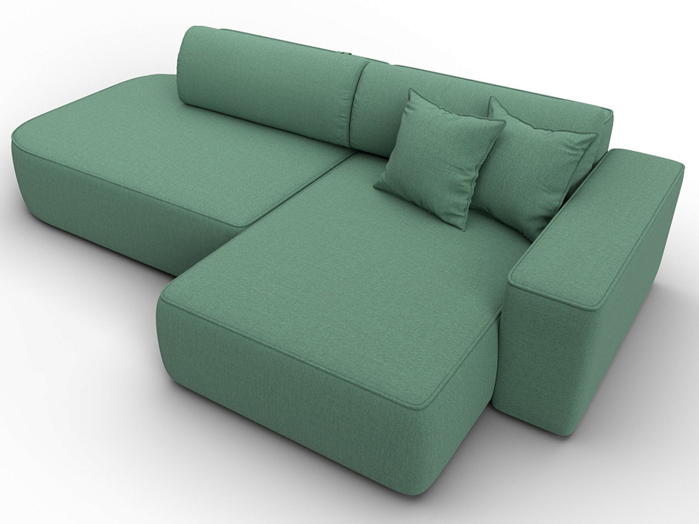 Диван угловой Лига-065 угол правый РОГОЖКА Амур 11 зеленый