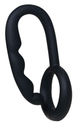 Эрекционное кольцо с анальным стимулятором Mr Hook (Цвет: черный)