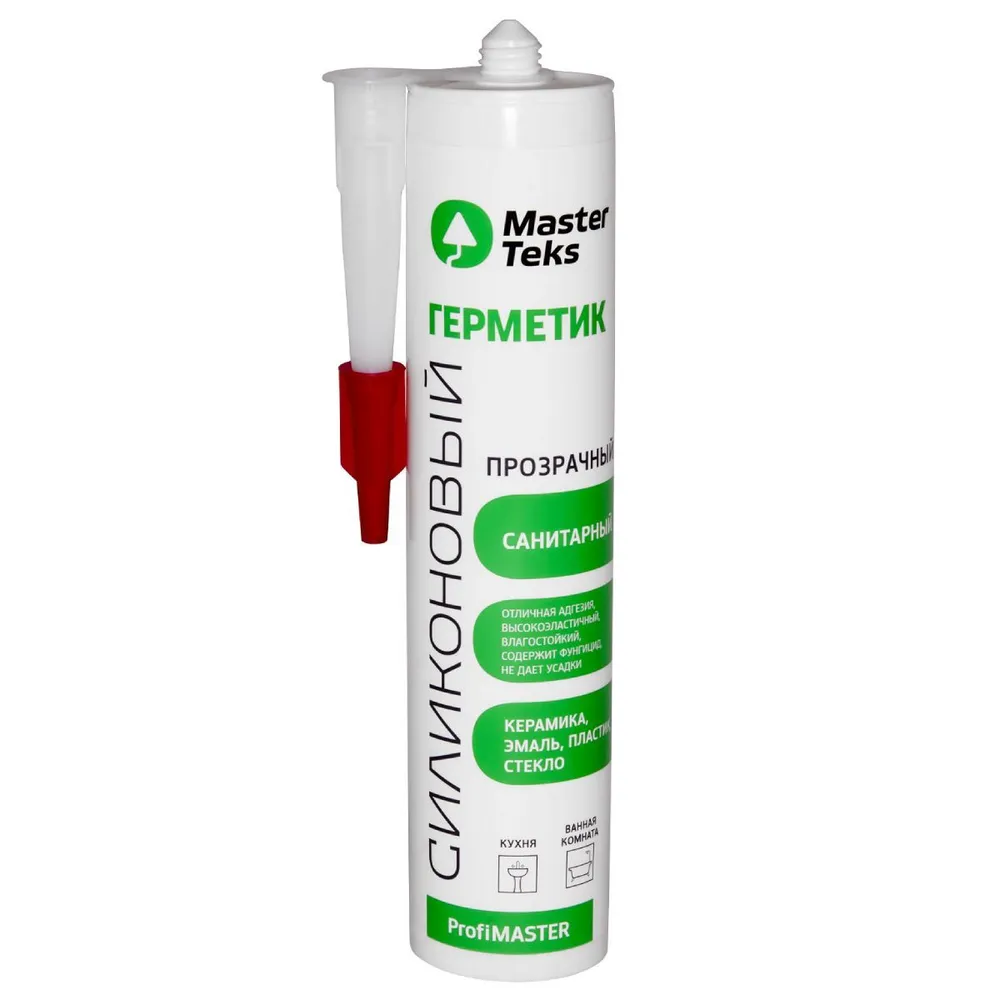 ГЕРМЕТИК СИЛИКОНОВЫЙ MASTERTEKS PROFIMASTER САНИТАРНЫЙ 290 МЛ ПРОЗРАЧНЫЙ