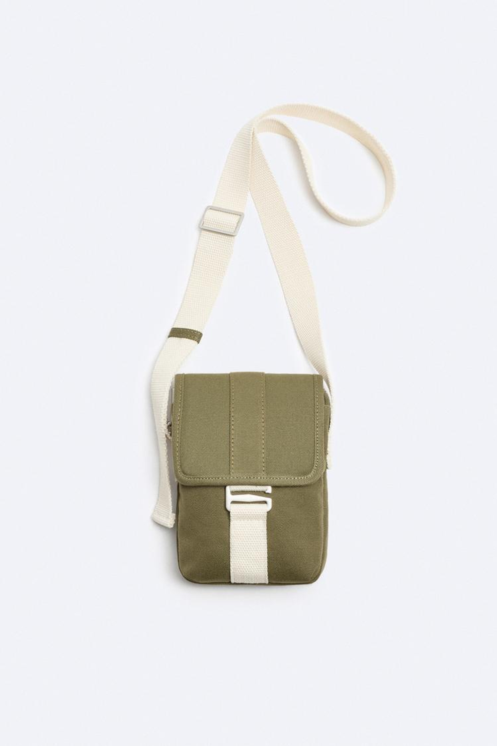 ZARA ВЕРТИКАЛЬНАЯ ХОЛЩОВАЯ СУМКА, ХАКИ