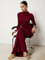 Платье вечернее праздничное длинное с драпировкой