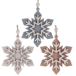 GAEM Украшение новогоднее "Снежинка", L8 W1 H10,5 см, 3в.