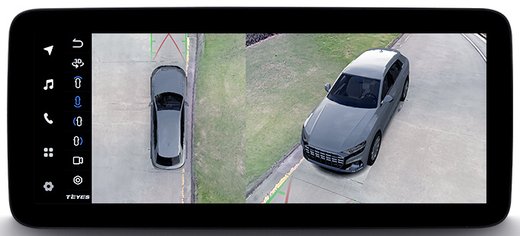 Магнитола для Toyota RAV4 40 2012-2019 (рамка 9) - Teyes LUX ONE 360 монитор 12.3" 2K QLED на Android 10, 6Гб+128Гб, CarPlay, 4G SIM-слот, 4 камеры в комплекте