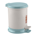 Ведро для мусора с педалью 7л цвет молочный с бирюзовой крышкой, устойчивое