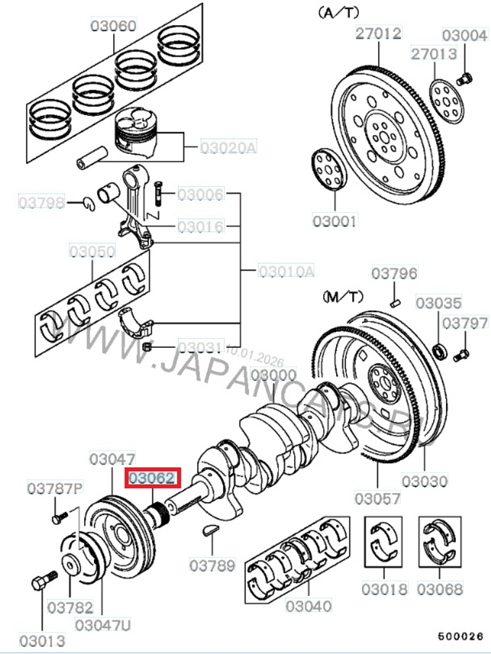 Шестерня масляного насоса Mitsubishi / приводное колесо / RVLT-MD099211