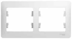 198_ Рамка GLOSSA 2-м гориз. белая арт. GSL000102 (30) ш/к 3606480657603