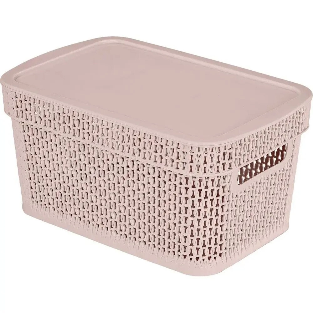 Корзина для хранения Keeplex Ajur с крышкой 5л 28,1,5х13,9см бежевый топаз