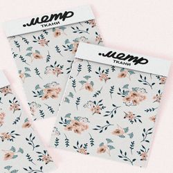 Ткань атлас изящные цветочные композиции