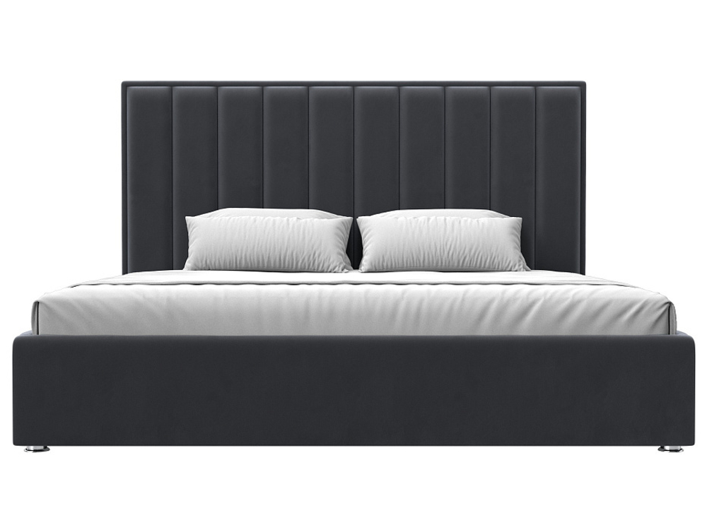 Кровать интерьерная Афродита 200, Серый, Велюр, 120607