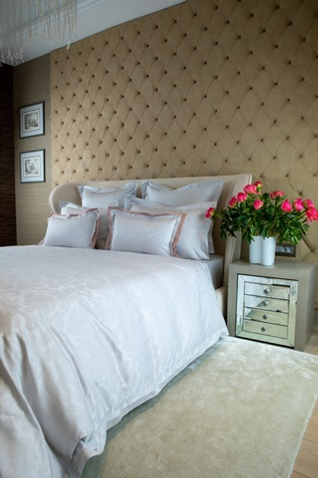 Постельное белье cемейное Сlaire Batiste Vienna Aleppo Square серый перламутр