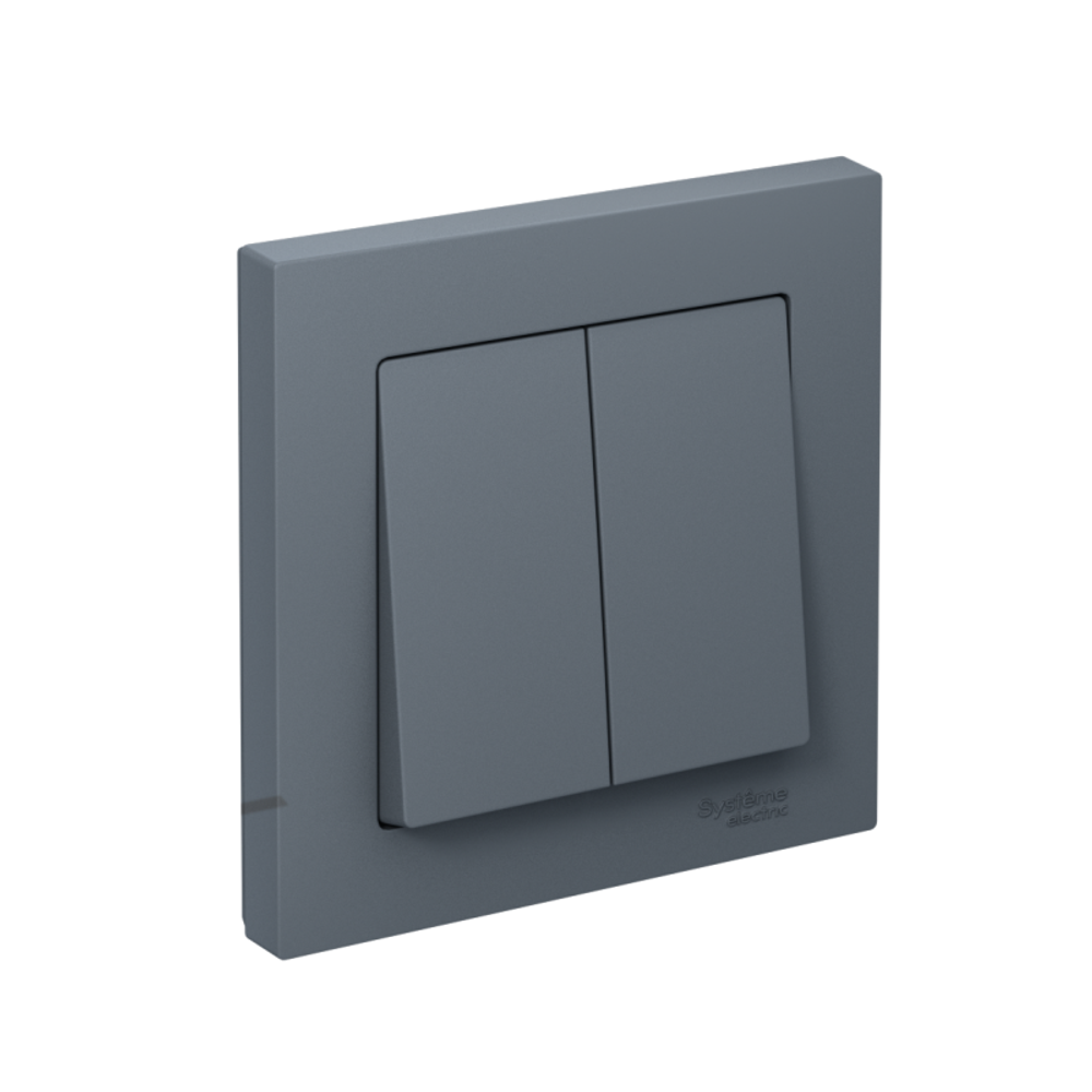 Выключатель 2-кл. СП AtlasDesign 10А IP20 (сх. 5) 10AX в сборе грифель SE ATN000752