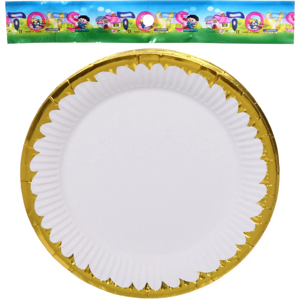 Тарелка бумажная 18 см в наборе 10 шт «Праздничный день», белый