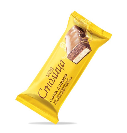 Сырок творожный глазированный "Моя Столица" Шоколадный на бисквите с ромом 23% 65г. Брест