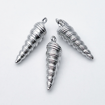 Подвеска Ракушка, цвет серебро (родий), размер 27*7 мм, цена за 1 шт