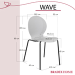 Стул пластик Wave серый с черными ножками