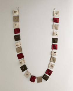 ZARA HOME РОЖДЕСТВЕНСКИЙ КАЛЕНДАРЬ С ВЫШИВКОЙ, РАЗНОЦВЕТНЫЙ