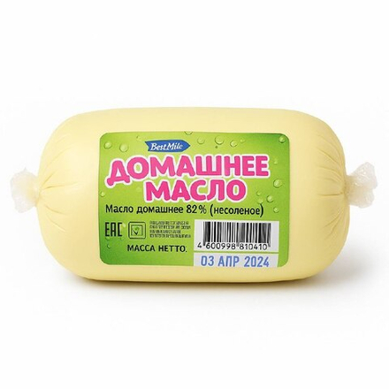 Масло домашнее несоленое 82% вес