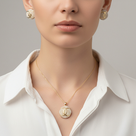 Комплект Fiore Luna, колье и серьги SG208408E-001 G