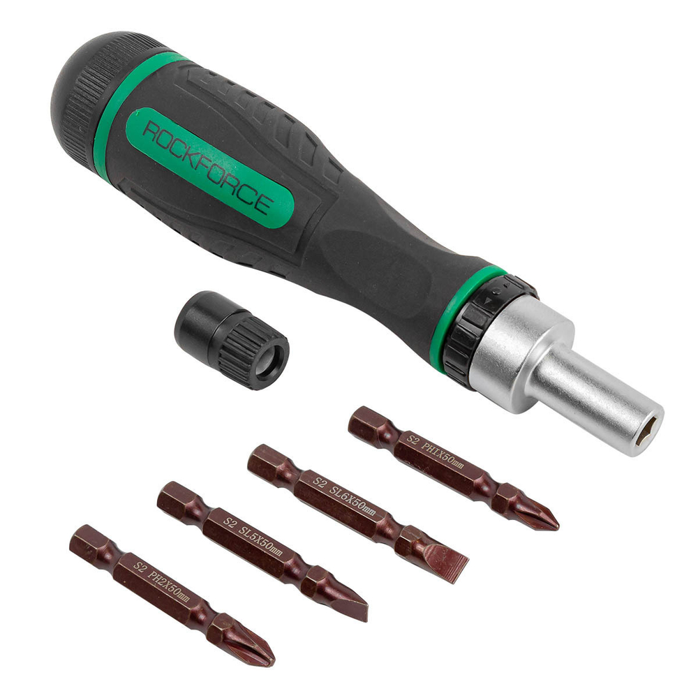 Отвертка реверсивная с набором бит RockForce##Rock FORCE RF-32805MR
