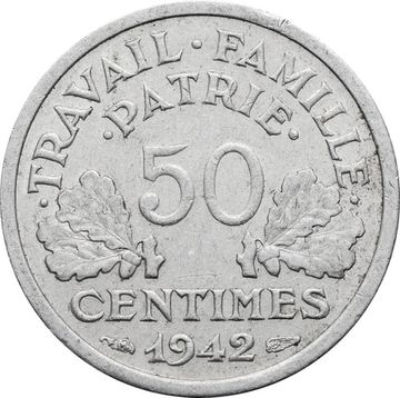 50 сантимов 1942 Франция