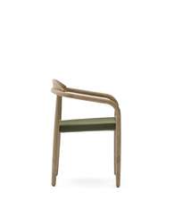 Уличный стул Nina из 100% массива акации и зеленой веревки