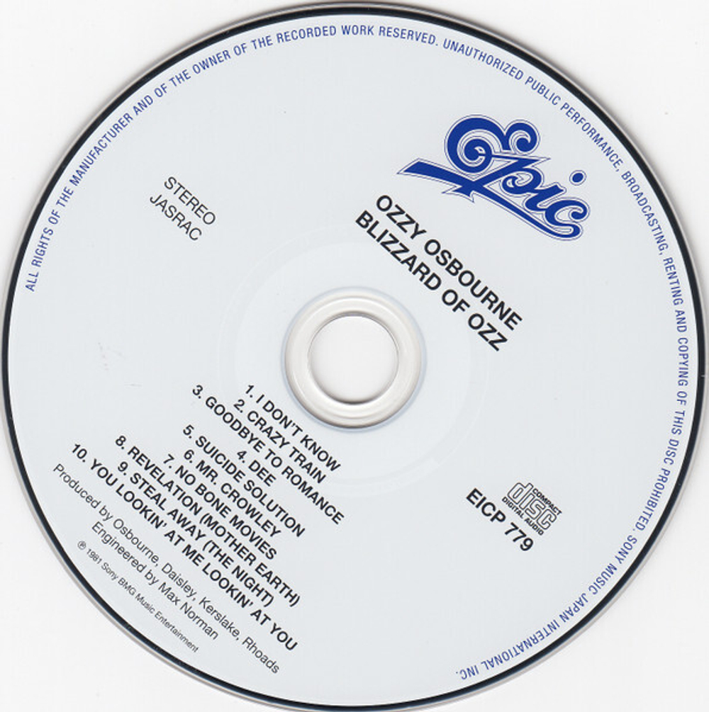 Ozzy Osbourne / Blizzard Of Ozz (Mini LP CD)