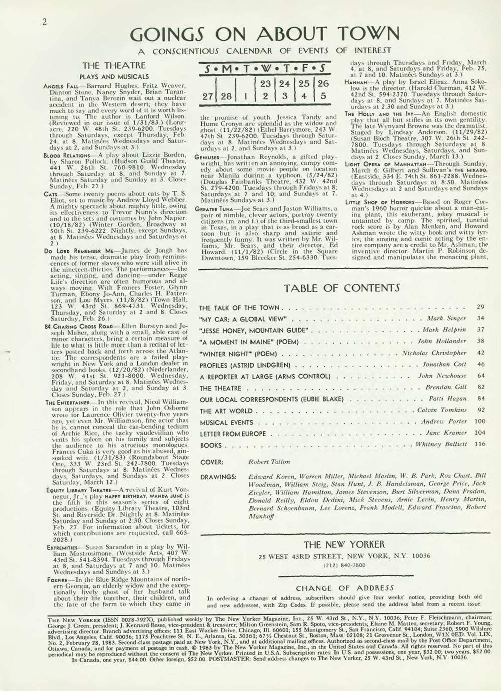 Журнал The New Yorker 28-02-1983