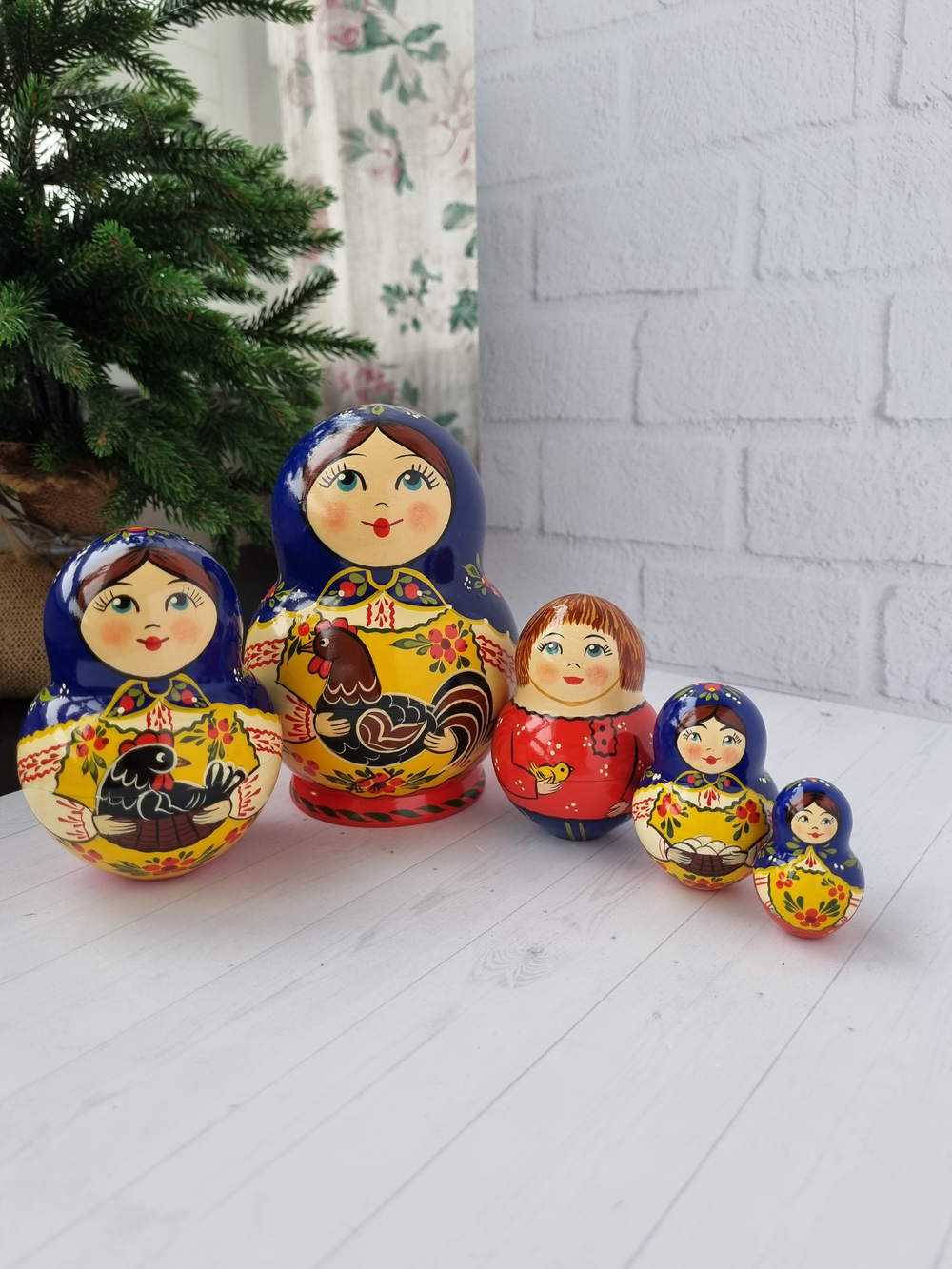 Матрёшка "С курочкой" традиция 5м 15см пузатая