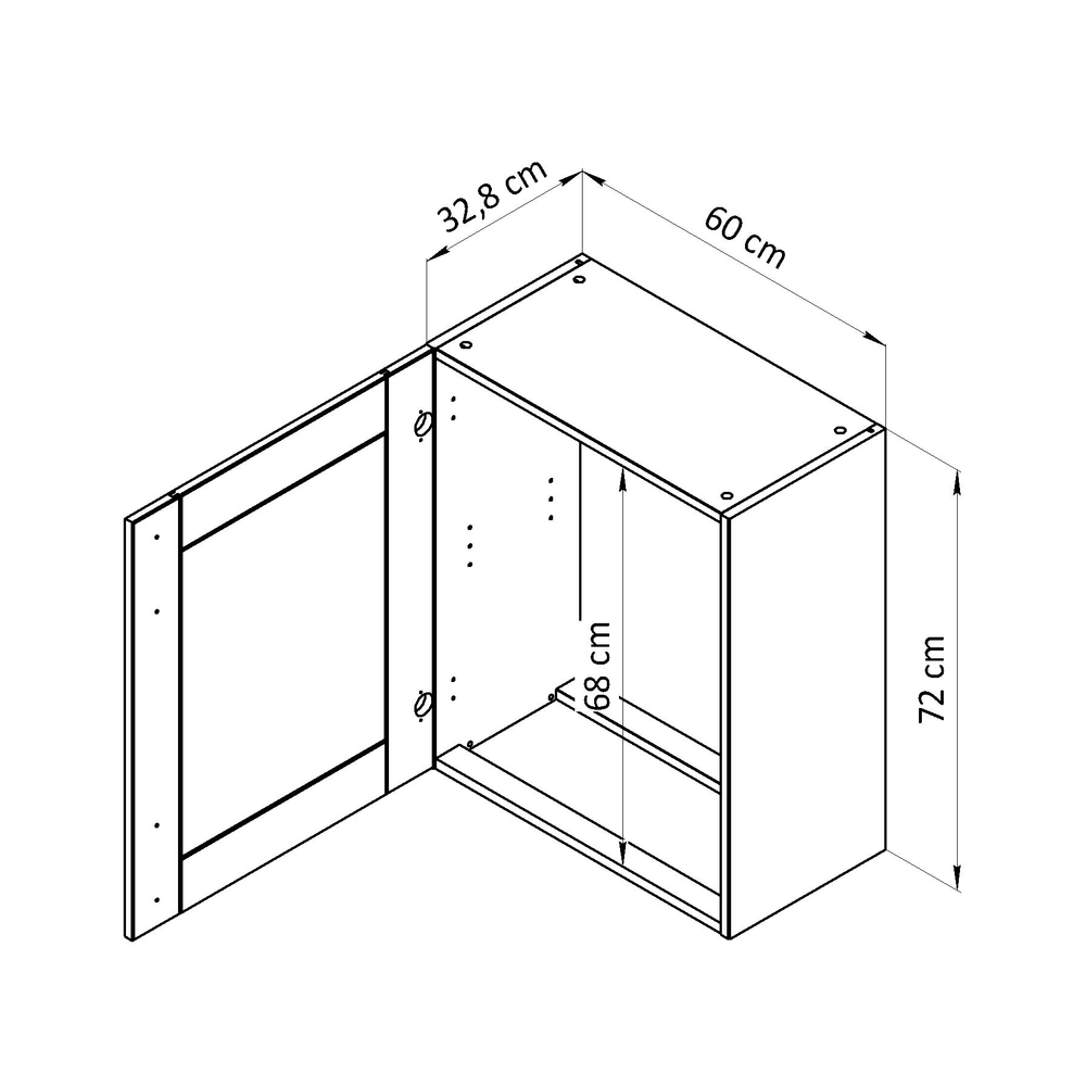 Навесной модуль для сушки посуды Вестфалия, 60х33х72, массив сосны, Dipriz