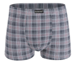 Мужские трусы-боксеры в клетку из хлопкового материала (Размер: XXL) (Цвет: серый)
