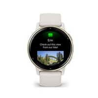 Смарт часы Garmin Vivoactive 5 цвета слоновой кости с золотистым безелем и силиконовым ремешком