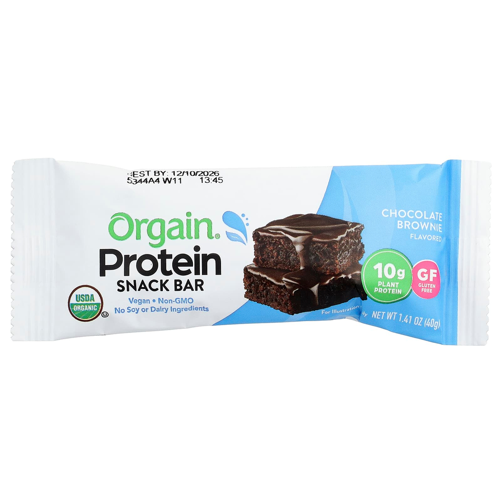 Orgain, Protein Snack Bar, шоколадный брауни, 12 батончиков по 40 г (1,41 унции)