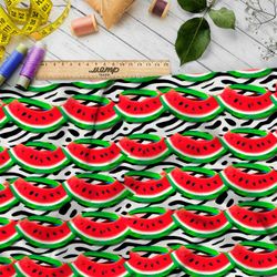 Ткань премиум флис дольки арбуза