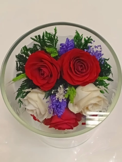 натуральные цветы в стекле, вакуум