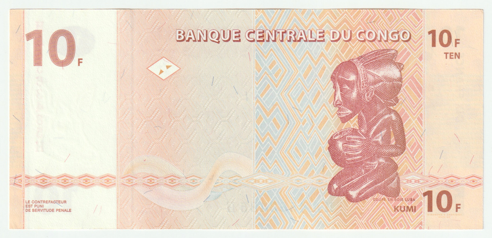 Congo, 10 Francs, 2003, UNC