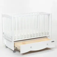 Детская кроватка с ящиком Mr Sandman Pocket Белая