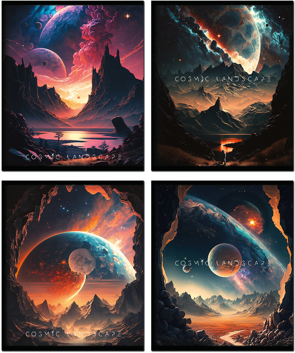 Тетрадь 170х203, 48 л. скрепка COSMIC LANDSCAPE