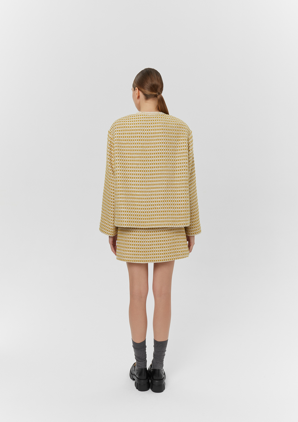 Юбка твидовая, золотой