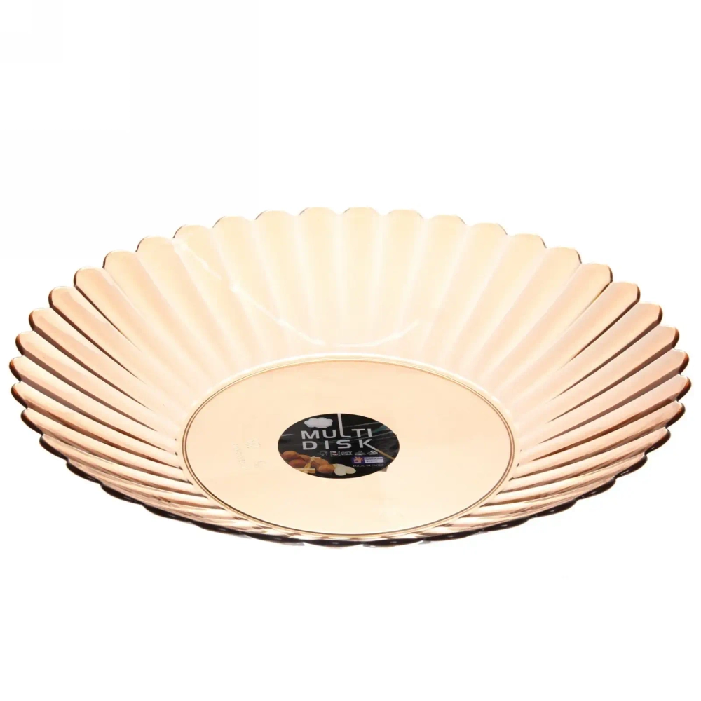 Тарелка пластиковая «Мадлен» 27см ромашка, бежевая