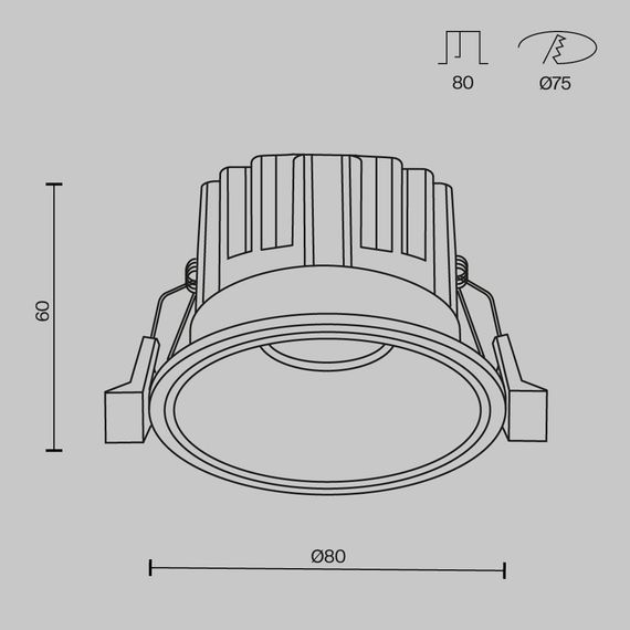 Встраиваемый светодиодный светильник Maytoni Technical Round DL058-12W2.7K-B